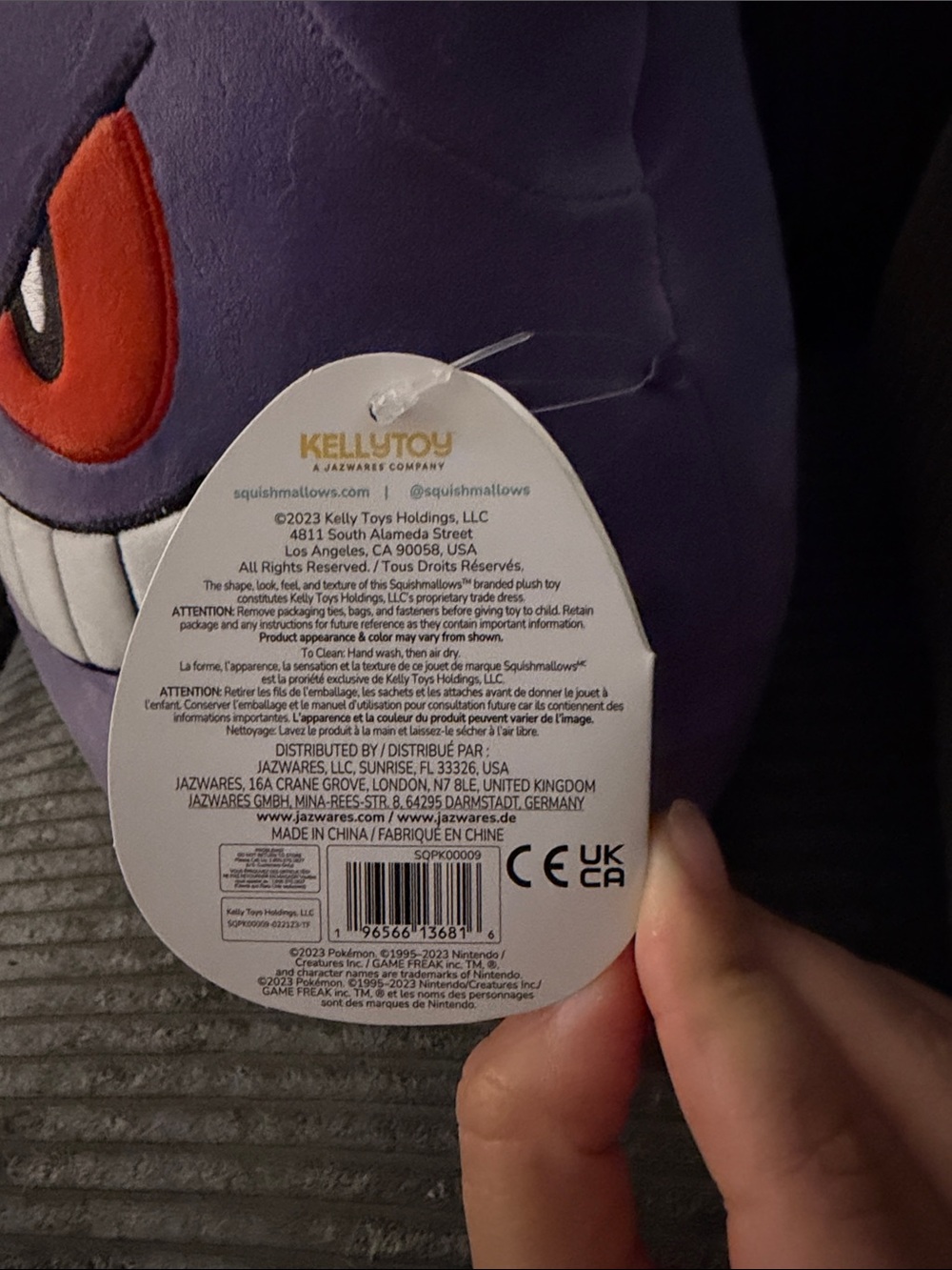 Squishmallows Purple Gengar Plush with Red Eyes - Picture 2 of 5